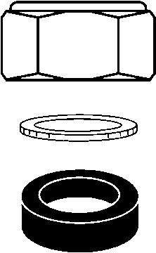 WESTWOOD PRODUCTS Westwood Products H7-23 Gauge Glass Repair Kit (2 Nuts, 2 Friction Washers, 2 Gauge Glass Washers)