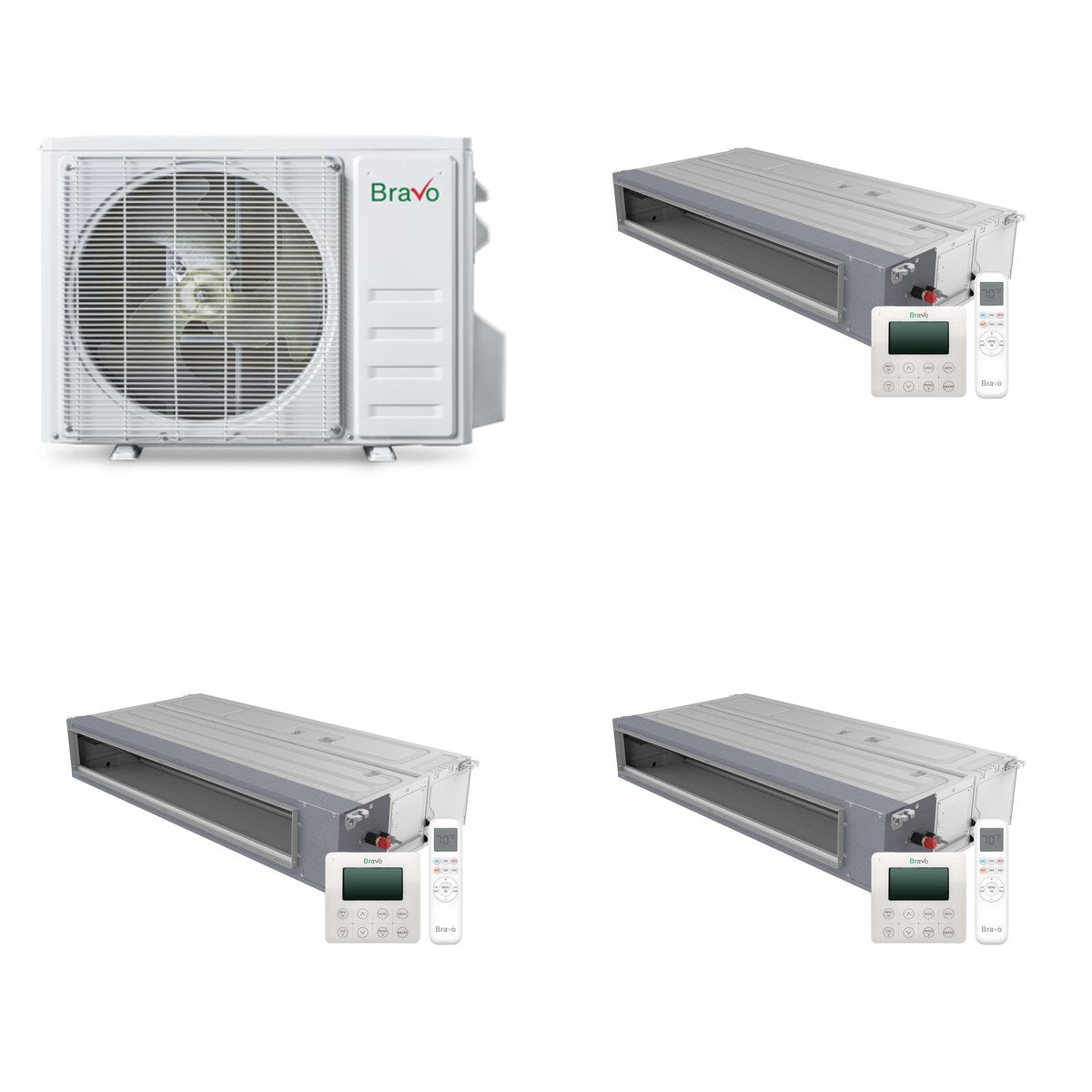 BRAVO ROMA BRAVO ROMA 30000 BTU R32 23 SEER2 3-Zone Concealed Duct Mini Split System
