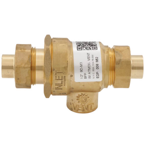 WATTS Watts 0061952 Series 9D 1/2 in. Brass Union Solder x Socket Weld Backflow Preventer
