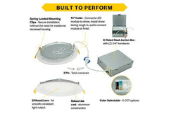HALCO LIGHTING Halco Lighting 89108 ProLED Color Selectable Slim Downlight 11W (6 in) DFDLS6-12-CS-BT