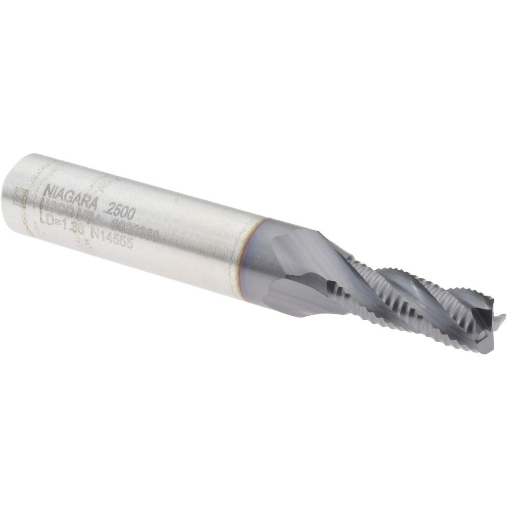 SECO TOOLS Seco 17007758 Roughing End Mill 1/4 in 4 Flute Cobalt Tialn