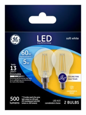GE G E Lighting 24309 A19 Led Ceiling Fan Bulb 5.5W 2-pack