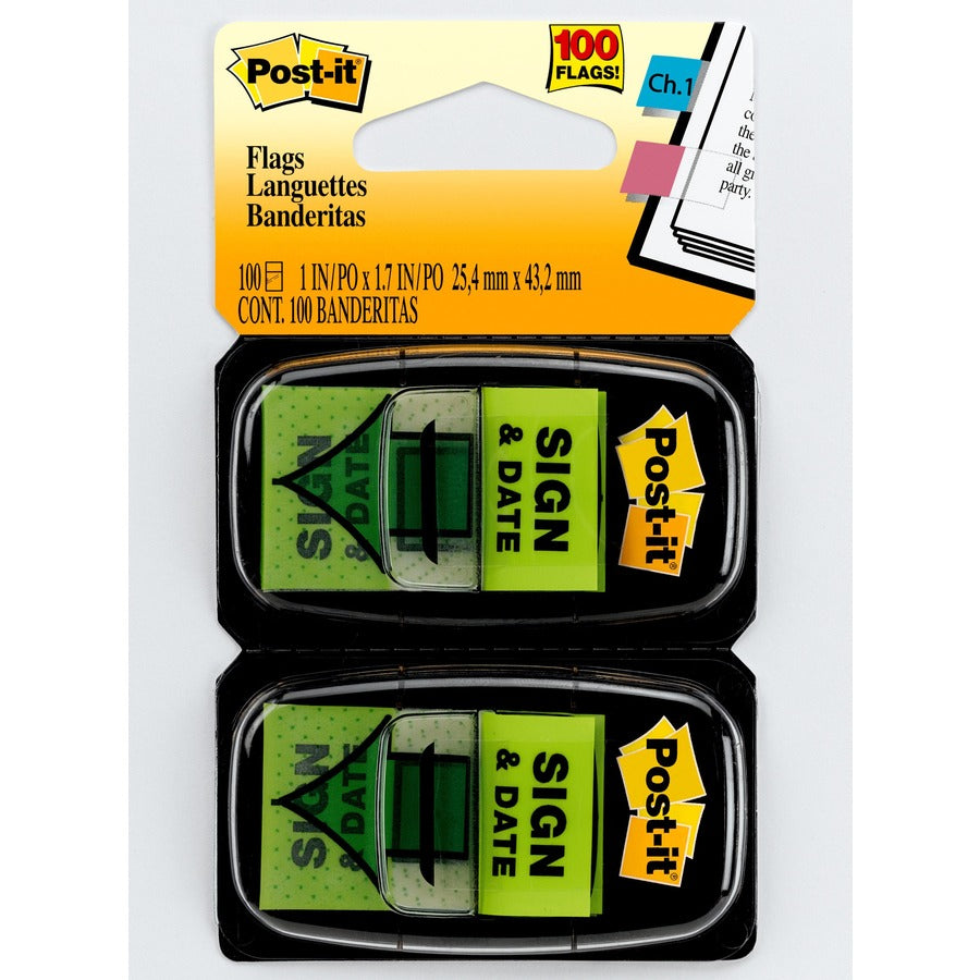 3M 3M MMM680SD2 Post-it Message Flags 1 inches x 1.75 inches 100 Pack