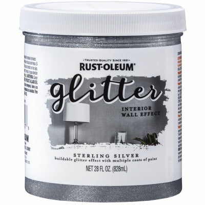 RUST-OLEUM Rust-oleum 360219 Brushable Glitter Paint Silver 1 Qt