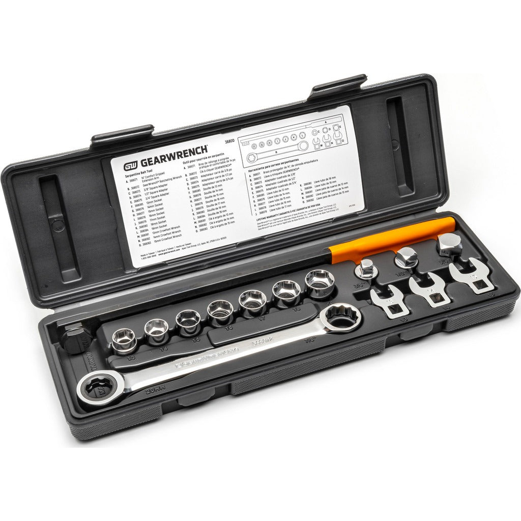 GEARWRENCH Gearwrench 3680D Serpentine Belt Tool Set 15 Piece