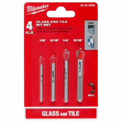 MILWAUKEE Milwaukee 48-20-8988 Glass Tile Drill Bit Set 4 Piece