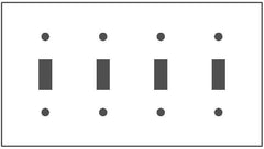 MULBERRY METAL PRODUCTS Mulberry Metal Products 98074 4-Gang Toggle Painted Metal Wallplate Standard Size