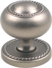 RUSTICWARE Rusticware 905SN Rope Cabinet Knob Backplate Satin Nickel
