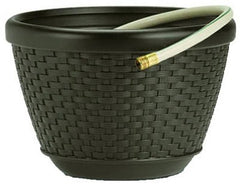 SUNCAST Suncast Corp HPW100 Resin Wicker Hose Pot 100 Ft Brown