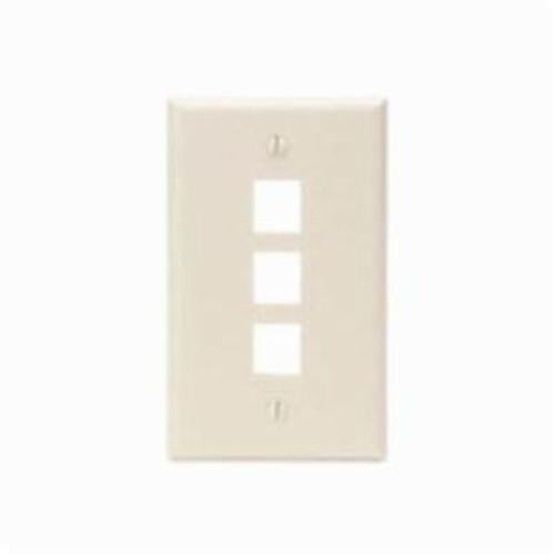 LEVITON Leviton 41080-3TP Single-Gang QuickPort Wall Plate, 3-Ports, Light Almond
