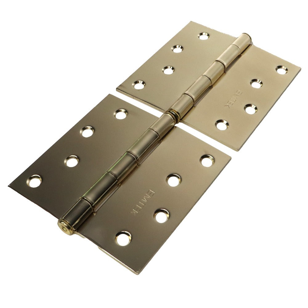 EMTEK Emtek 91014US3 Square Steel Hinge Pair 4x4 Polished Brass
