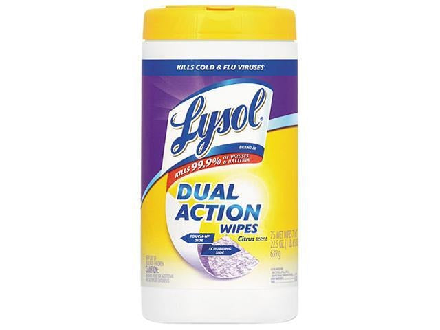 RECKITT Reckitt 1920081700 Lysol Dual Action Disinfectant Wipe 75 ct