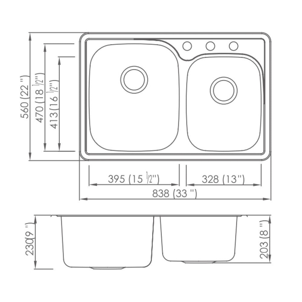 DAKOTA Dakota Plumbing Products GSR-20-TM6040-4 Kitchen Sink