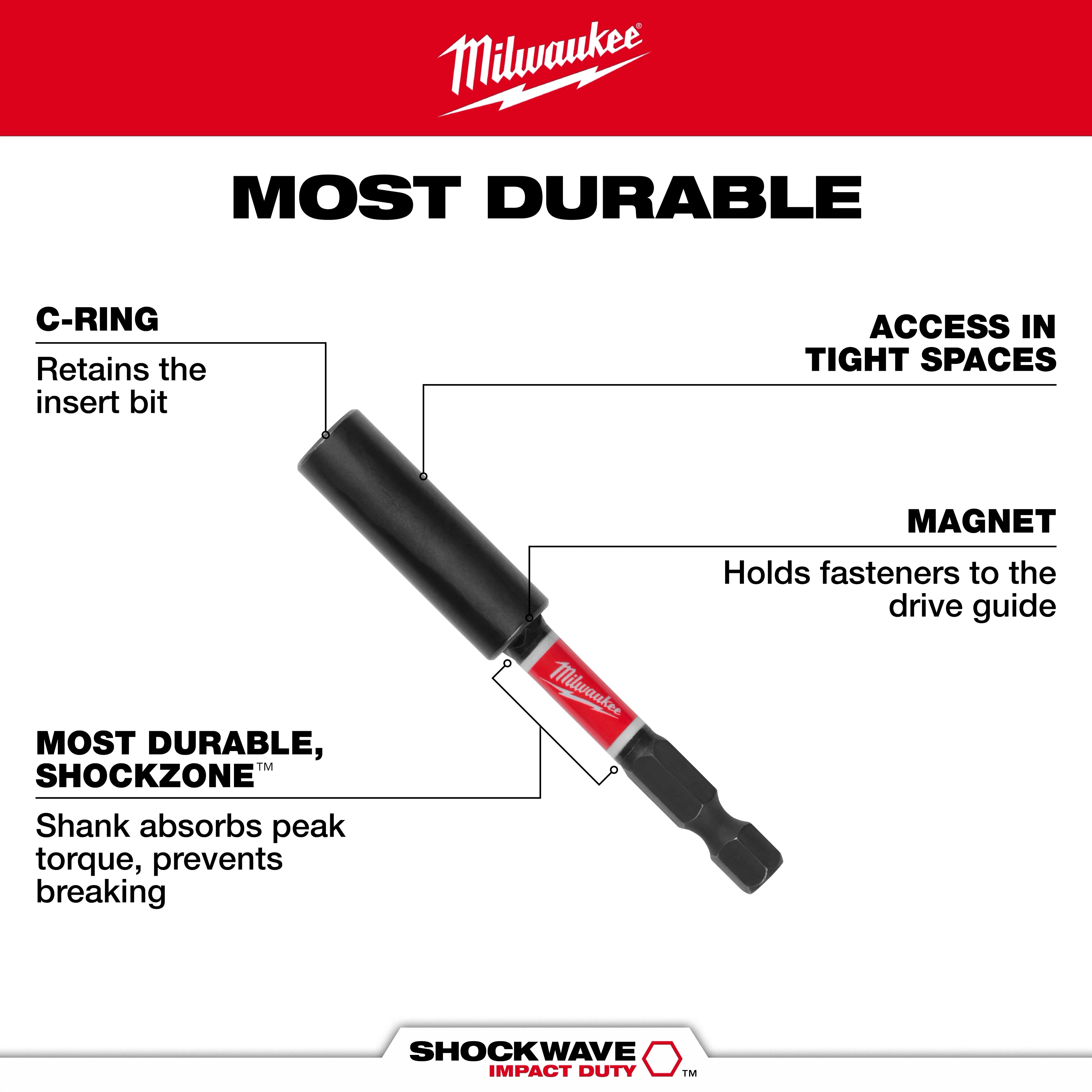 MILWAUKEE Milwaukee 48-32-4511 shockwave bit holder 6 inch