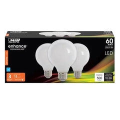 FEIT ELECTRIC Feit Electric G2560W927CA/FIL/3/RP G25 Filament LED Bulb 5.5W (3-Pack) 60W Replacement