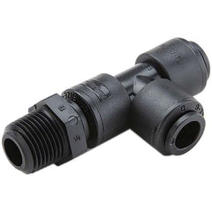 PARKER Parker FB4MRS4-HBLK Male Swivel Run Tee 1/4 in Od Kynar