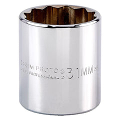 PROTO Proto J5431M 31mm 12-point 1/2 Drive Hand Socket
