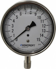 ASHCROFT Ashcroft 83169 Pressure Gauge 0-15 Psi 3.5in Dial Lower Npt