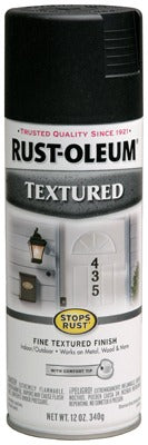 RUST-OLEUM Rust-oleum 7220-830 Black Textured Spray Paint 12 Oz