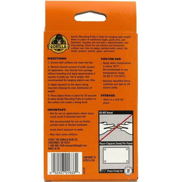 GORILLA Gorilla GOR109100 Mounting Putty 168/Pack