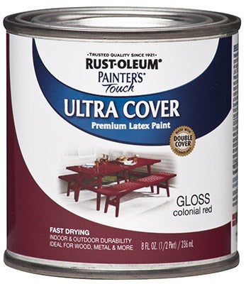 RUST-OLEUM Rust-oleum 1964-730 Latex Paint Colonial Red 0.5 Pint