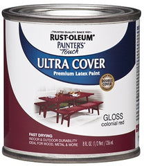 RUST-OLEUM Rust-oleum 1964-730 Latex Paint Colonial Red 0.5 Pint