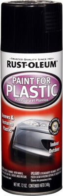RUST-OLEUM Rust-oleum 248649 Black Spray Paint for Plastic 12 Oz