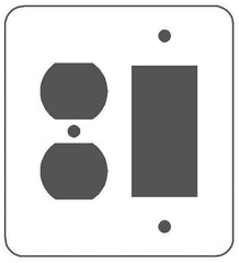 MULBERRY METAL PRODUCTS Mulberry 75672 Princess Combination wallplate (2-gang princess size)
