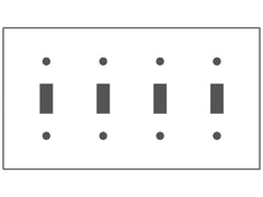 MULBERRY METAL PRODUCTS Mulberry Metal Products 98074 4-Gang Toggle Painted Metal Wallplate Standard Size