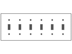 MULBERRY METAL PRODUCTS Mulberry Metal Products 93076 6-Gang Toggle Wallplate Standard Size 11.812 x 4.5 in