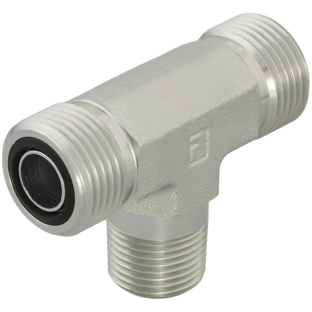 PARKER Parker 6 Slo-s Male Branch Tee 1/4-18 Nptf Orfs 6000 Psi