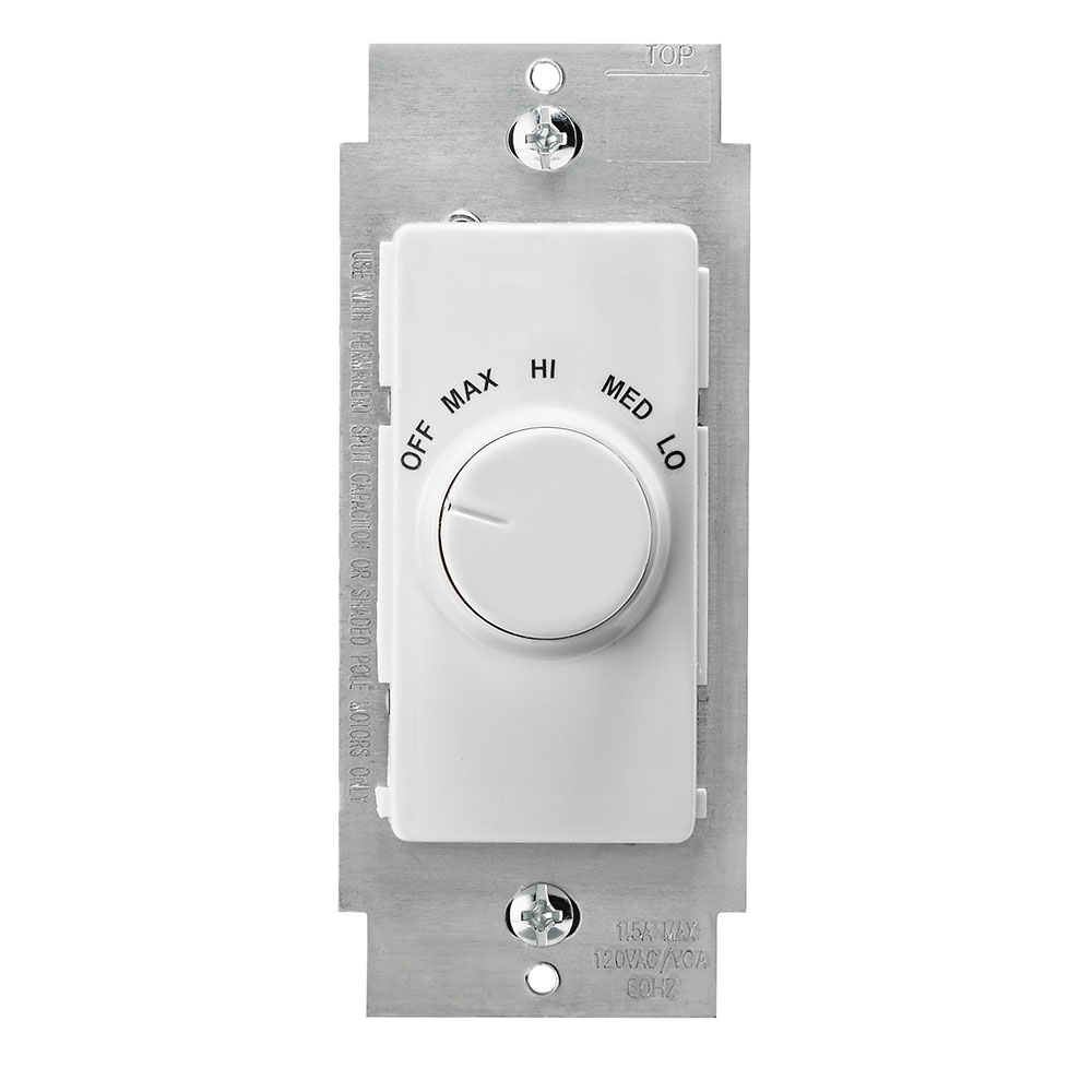 LEVITON Leviton RTF01-10Z IllumaTech 1.5A Quiet Step Rotary Fan Speed Control