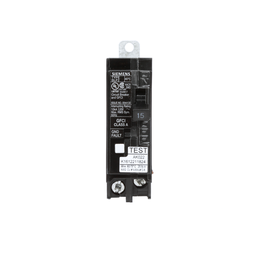 SIEMENS Siemens BF115A Ground Fault Circuit Breaker 15A 120V 10kA