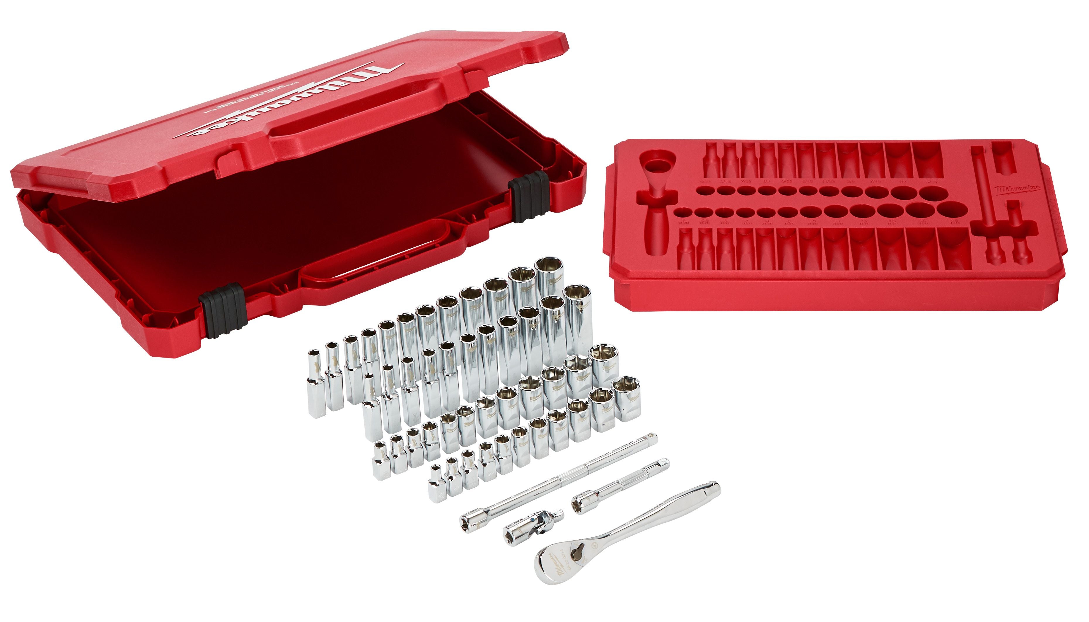 MILWAUKEE Milwaukee 48-22-9004 1/4 Drive 50 Pc Ratchet & Socket Set - SAE & Metric