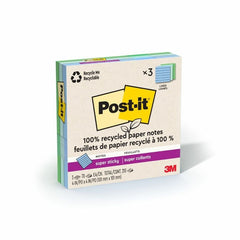 3M 3M MMM675R3SST Post-it Super Sticky Adhesive Note 4 inches x 4 inches (3 pack) 675R-3SST