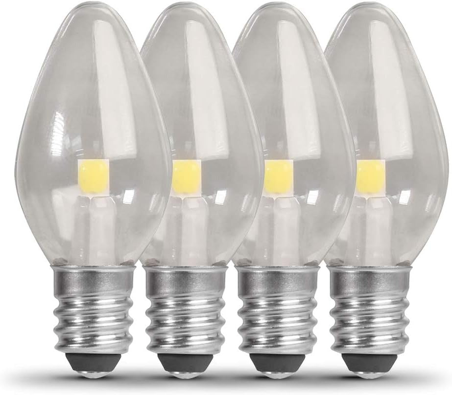 FEIT ELECTRIC Feit Electric BP7C7/827/LED/4 C7 LED Night Light Bulb 0.6W (7W Equivalent) 4 Pack BP7C7/827/LED/4