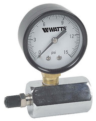 WATTS Watts Brass Tubular 3/4 Iwtg-gas Air Test Gauge 0-30 Psi