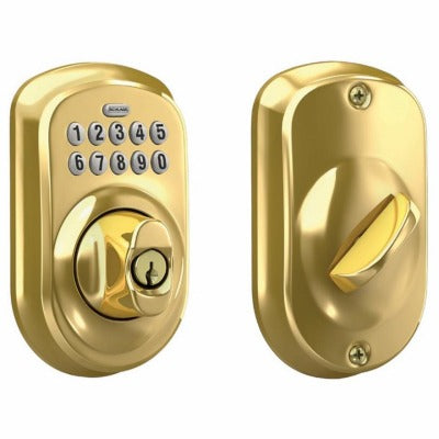 SCHLAGE Schlage Lock Co BE365VPLY505 Keypad Deadbolt Bright Brass