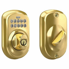 SCHLAGE Schlage Lock Co BE365VPLY505 Keypad Deadbolt Bright Brass