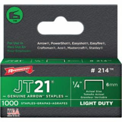 Arrow Fastener 214 JT21 Light Duty Staple 1/4 Inch 1,000 Staples