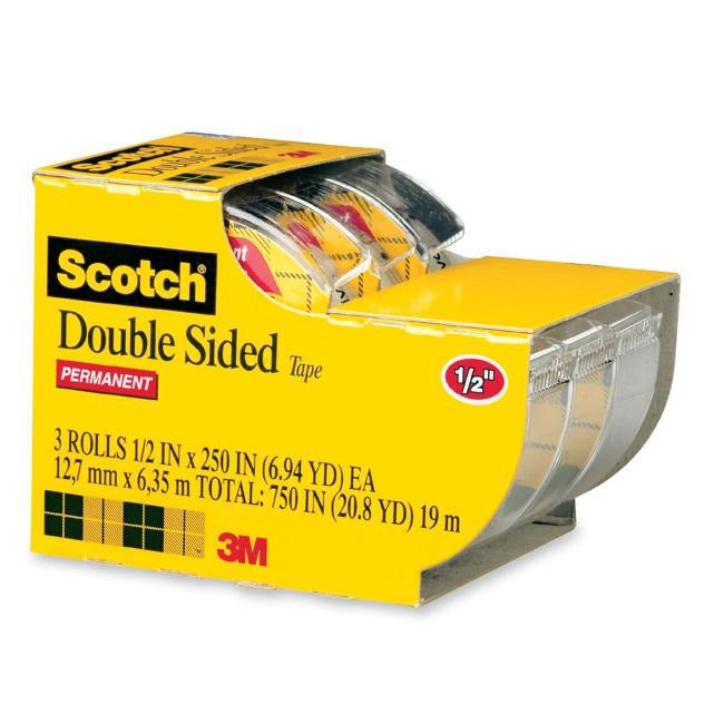 3M 3M MMM3136 Double-Sided Tape 0.5 in x 20.83 ft (3/Pack)