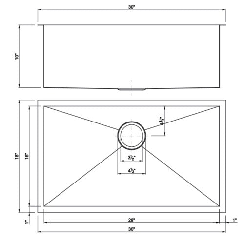 DAKOTA Dakota Plumbing Products DSZ-3018SV Zoria Undermount Kitchen Sink