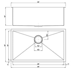DAKOTA Dakota Plumbing Products DSZ-3018CP Zoria Undermount Kitchen Sink