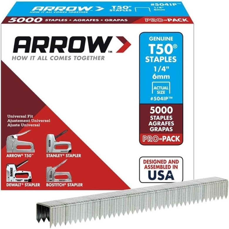ARROW FASTENER Arrow Fastener 504IP T50 1/4-Inch Staples (5,000-Pack)