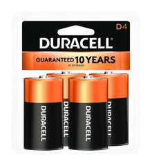 DURACELL Duracell 03361 Coppertop Alkaline Battery 1.5 V D-Size 4-Pack