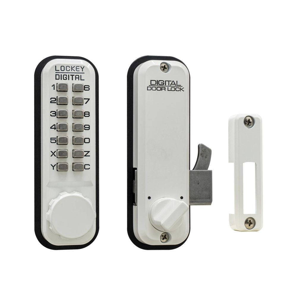 LOCKEY Lockey 2500WH Keyless Hook Bolt Lock Surface Mount White