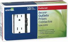 LEVITON Leviton M24-05325-WMP Decora Duplex Outlet 15A 125V 10PK