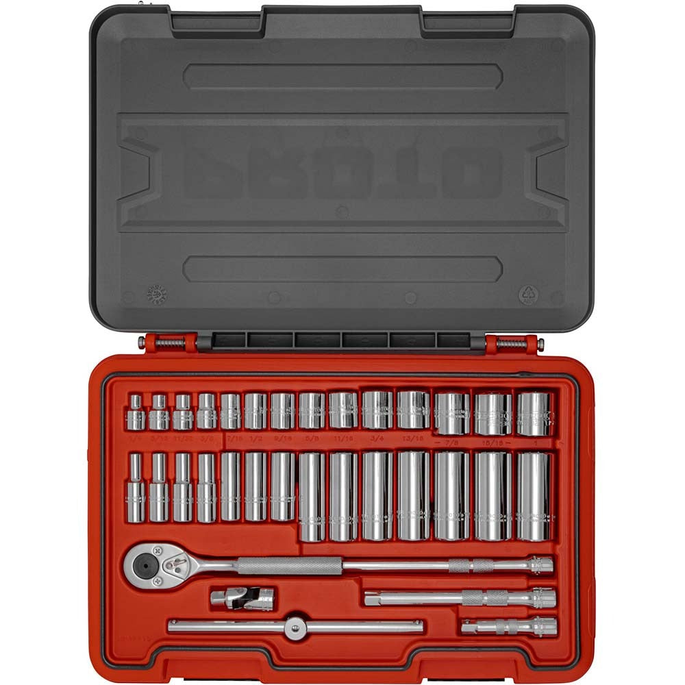 PROTO Proto J52134S 34 Pc Socket Set 3/8 to 1 in Sae 3/8 Drive