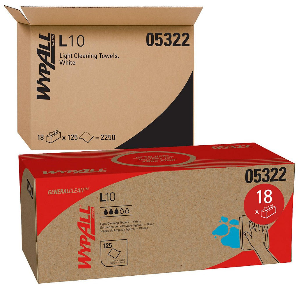 KIMBERLY-CLARK Wypall 05322 Light Cleaning Towels 125 Sheets Pop-up Box