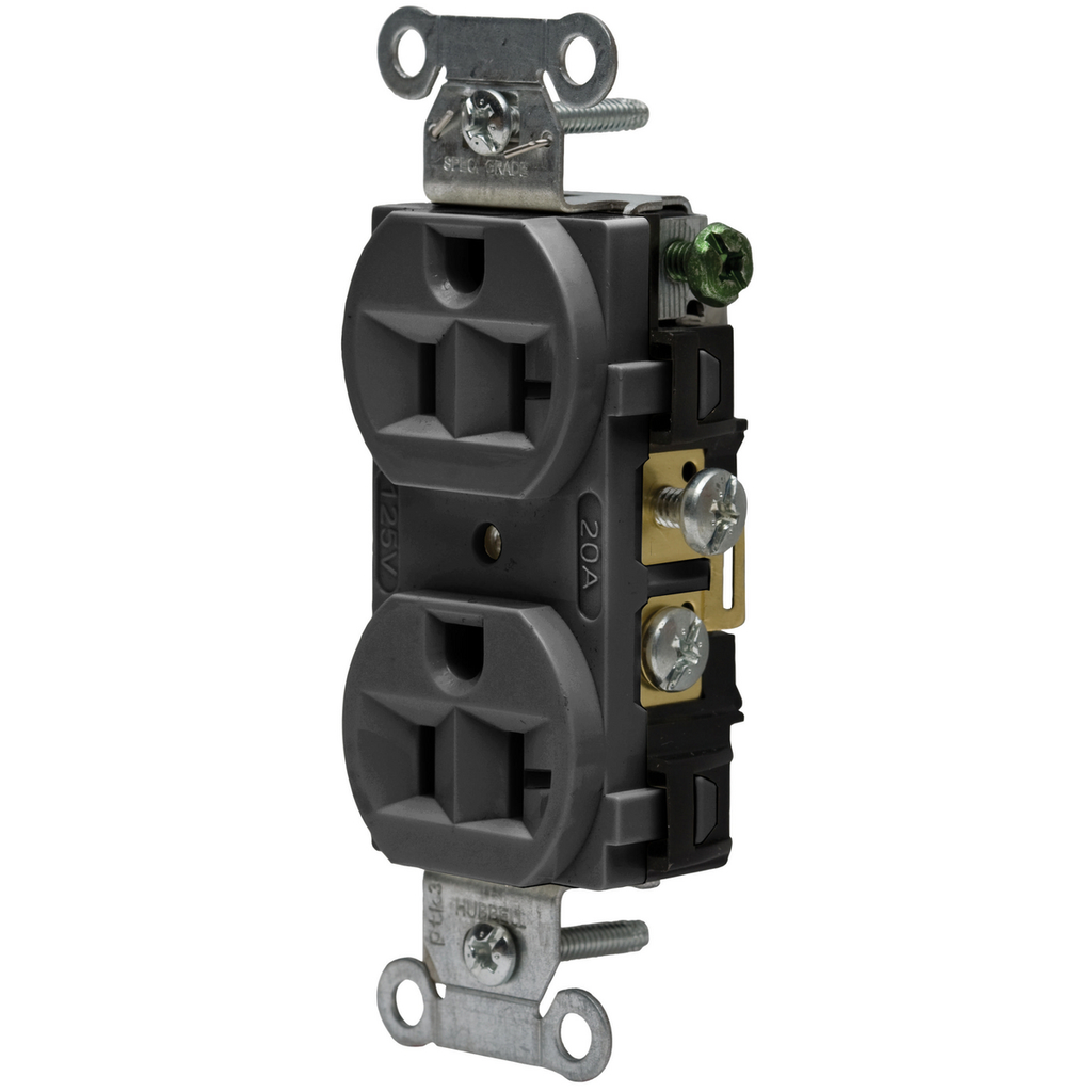 HUBBELL WIRING CRF20BLK ELECTRICAL CORDS, PLUGS, AND RECEPTACLES